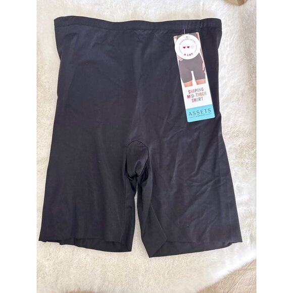 ASSETS by Spanx size XL X-Large Shaping Mid-Thigh Shaper shorts Black - Picture 2 of 4